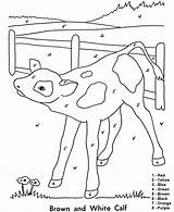 Color Number Coloring Pages Farm Numbers Kids Printable Easy Printables Nummer Op Calf Sheets Baby Kleur Activity Boerderij Animals Follow sketch template