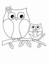 Owl Coloring Pages Cute Print Getcolorings Printable Color sketch template