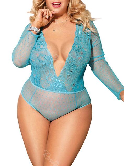 [50 Off] Plus Size Low Cut Backless Teddy Rosegal