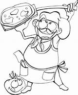 Pizzaiolo Kolorowanka Kuchni Szef Metiers Stampare Zawody Kolorowanki Coloriages sketch template