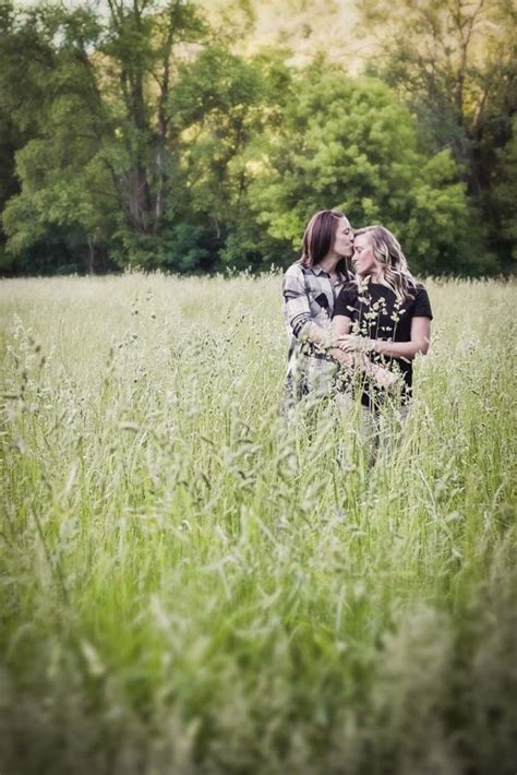 outdoor rustic wisconsin lesbian engagement shoot equally wed