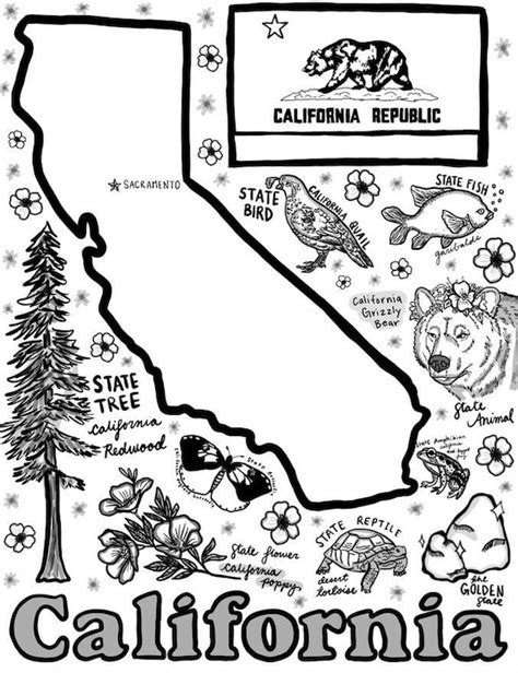 california coloring map coloring pages