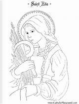 Coloring Saint Zita Catholic Pages Saints Cecilia Feast Kids April Template Bernadette sketch template