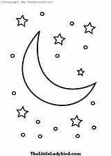 Moon Coloring Pages Stars Drawing Crescent Timeless Miracle Getdrawings sketch template