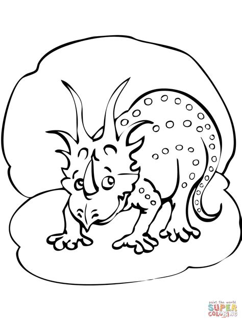 funny styracosaurus dino coloring page  printable coloring pages