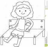 Meisjeszitting Kleurende Sitting Illustratie sketch template