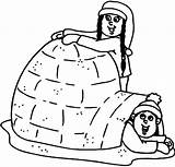 Igloo Coloring Pages Eskimo Kids Color Getcolorings Choose Board sketch template