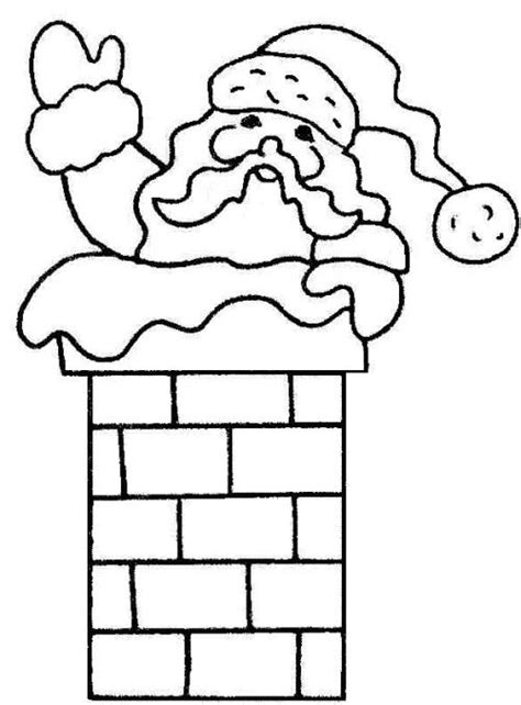 santa stuck  chimney coloring page