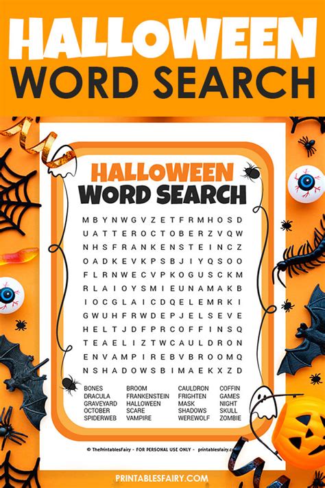 halloween word search  printable  printables fairy