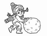 Neve Bambina Palla Colorare Disegno Garota Pequena Acolore sketch template