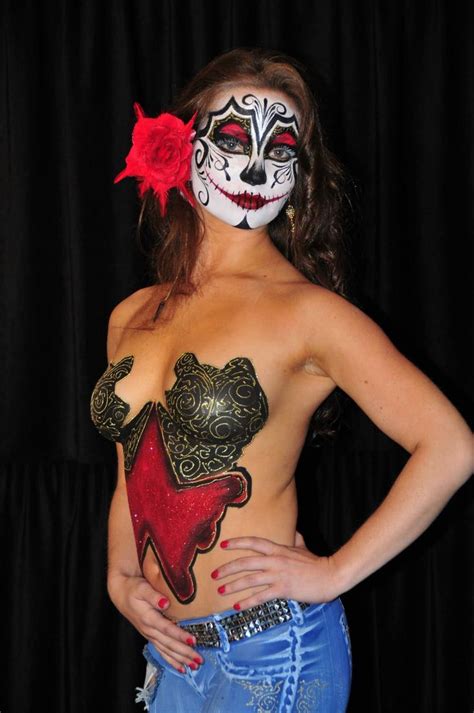Sugar Skull With Body Painting At The Fabaic By Amazing