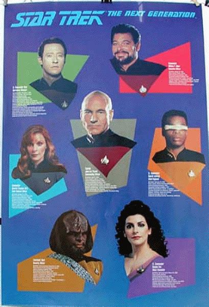 Star Trek The Next Generation Tv Show Crew Bio Poster Ebay