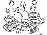 Thanksgiving Coloring Dinner Pages Feast Turkey Drawing Plate Food Color Printable Religious License Drawings Happy Getcolorings Template Getdrawings Sheet Sketch sketch template