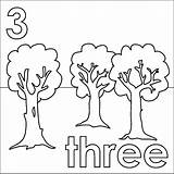 Trees Number Coloring Coloringpages4u sketch template