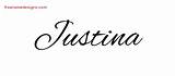 Justina Name Cursive Tattoo Designs Names Freenamedesigns sketch template