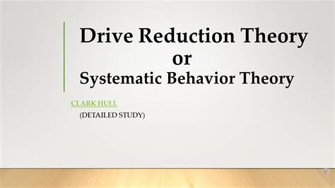 clark hull drive reduction theorysystematic behavior theory