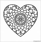 Heart Pages Mandala Simple Coloring Color Online Print Adults sketch template