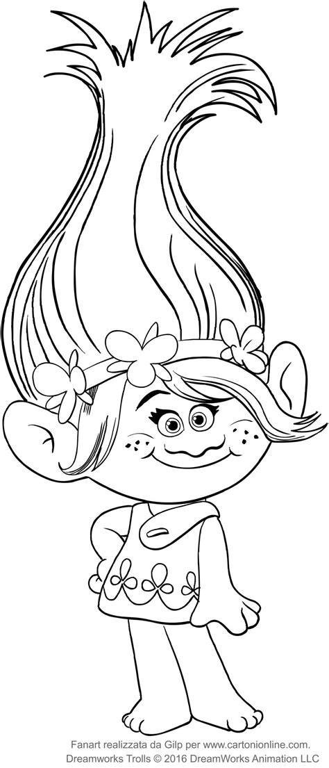 princess poppy coloring pages