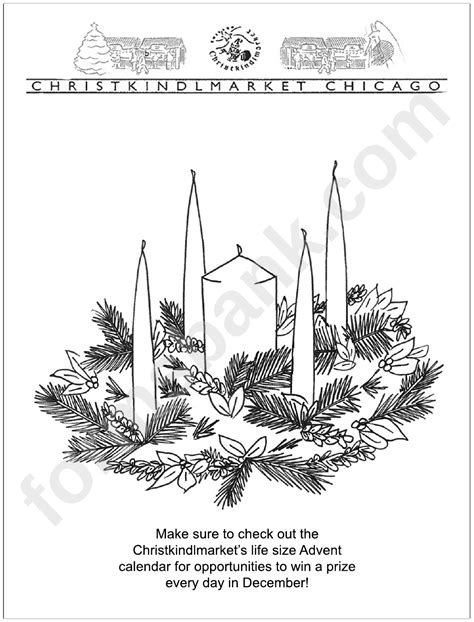 advent wreath coloring page printable