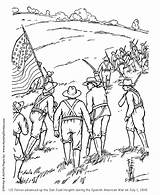 Coloring Pages Hill Veterans Rough War Spanish Roosevelt Riders Juan San Sheets Bunker American Kids Cuba His Printables Drawing Soldier sketch template