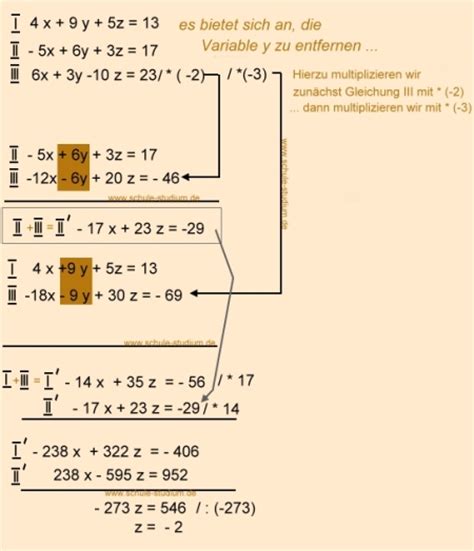 lineare gleichungssystem mit  variablen uebungsaufgaben