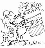 Garfield Coloring Pages Popcorn Printable Halloween Sheet Clipart Color Kids Getdrawings Sheets Template Odie Drawing Kernel Getcolorings Choose Board Comments sketch template