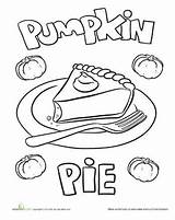 Coloring Pie Pumpkin Pages Thanksgiving Food Sheets Color Worksheet Kids Education Fall Preschool Choose Board sketch template