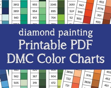 printable color dmc diamond painting dmc chart