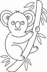 Coloring Clip Koala Clipart Animals Drawing Cartoon Bear Pages Outline Cute Easy Cliparts Colouring Animal Line Colorable Illustration Library Don sketch template