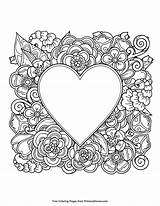Coloring Pages Heart Flowers Valentine Valentines Printable Primarygames Popular sketch template