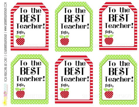 printable gift tags  teacher appreciation