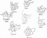 Coloring Eevee Pages Pokemon Evolutions Evolution Eeveelutions Print Printable Espeon Getcolorings Pikachu Getdrawings Capricious Color Evo Colorings Colo sketch template