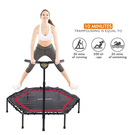 fitness trampoline exercise rebounder body training bounce max load lbs  adjustable
