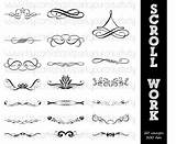 Scroll Work Ornamental Silhouette Clipart Silhouettes Scrollwork Designs Instant Decorative Google Commerical Use Scrapbooking Clip Etsy sketch template