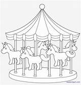 Rides Amusement Carousel sketch template