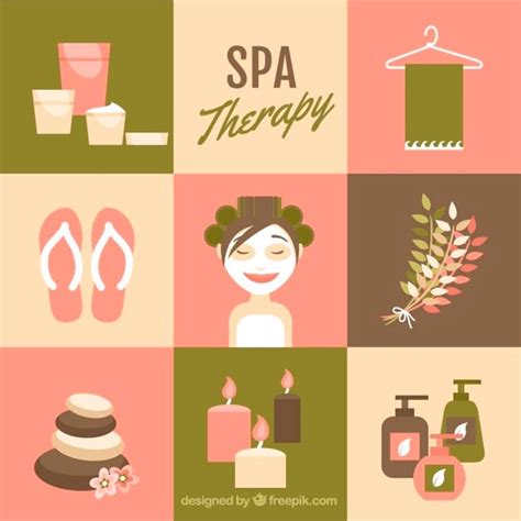 vector lovely spa elements