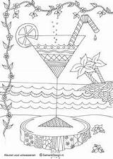 Coloring Cocktail Adults Volwassenen Voor Pages Kleuren Drinks Adult Colouring Designlooter Food Summer Template Kleurplaten sketch template