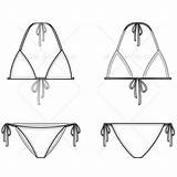 Flats Fashion Bikini Drawing Template Flat Illustrator Triangle Templates Sketch Swimwear Desenho Women Sketches Biquini Tech Pack Adobe Moda Sewing sketch template