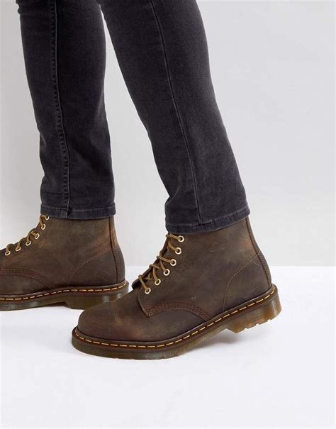 dr martens   eye boots  brown asos boots outfit men mens leather boots brown boots