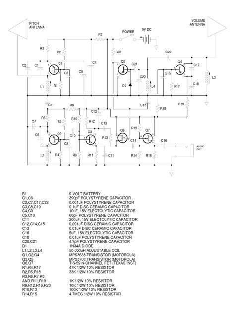 theremin schematic electronics electrical equipment