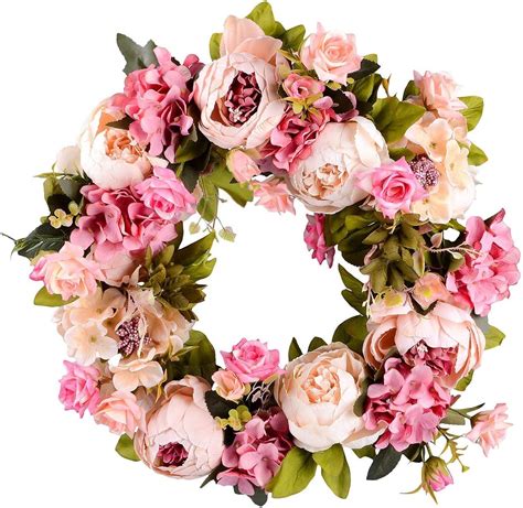 sandis artificial flower wreath peony wreath  door wreath