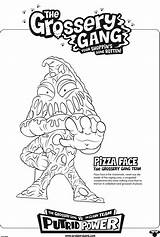 Gang Grossery Coloring Pages Pizza Face Printable Kids Printables Pack Trash Via Choose Board Color Getcolorings sketch template
