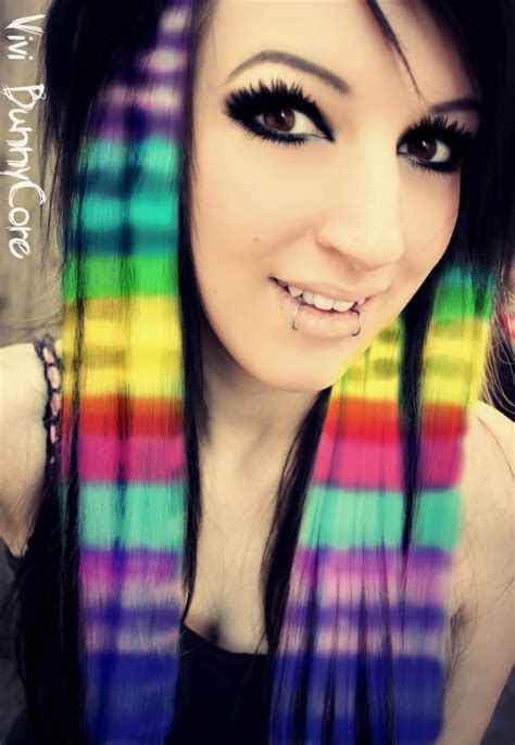 vivi bunnycore colorful rainbow hair scene photo
