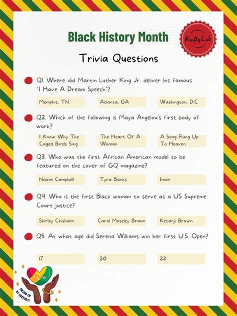 black history month trivia questions  work