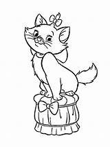 Aristocats Coloring Simple Kids Print sketch template