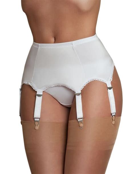 nylon dreams ndl2 white 6 strap suspender belt ebay