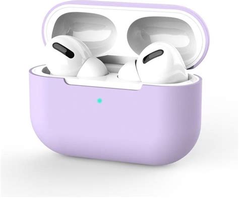 bolcom apple airpods pro hoesje paars siliconen case cover