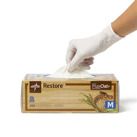 restore oatmeal nitrile exam powder  moisturizing nitrile gloves
