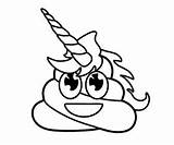Poop Unicorn Emoji Pages Coloring Template Drawing Kawaii sketch template