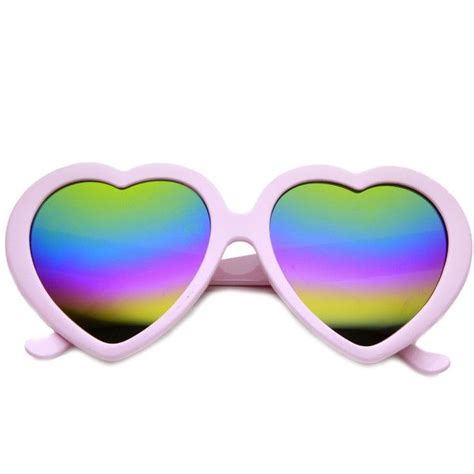 super cute womens heart shape gradient flash revo rainbow lens